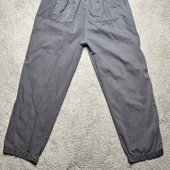 Anthropologie Equinox Postmark Jumpsuit Womens Small Apron Gray Overalls Linen - Picture 10 of 14